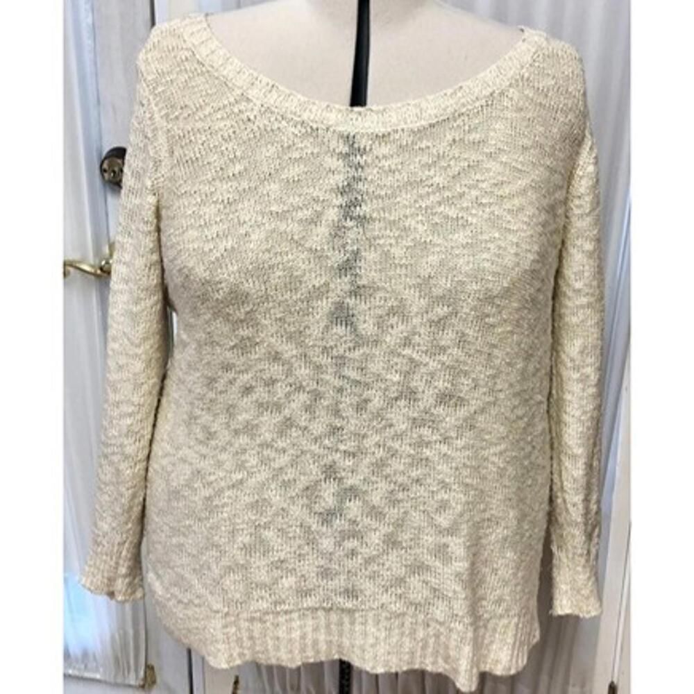 Charlotte Russe. Size 2x cream sheer long sleeve sweater